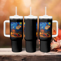 Racing Car Starry Night Las Vegas Race Day Tumbler With Handle