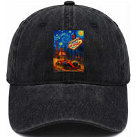 Racing Car Starry Night Las Vegas Race Day Washed Cotton Baseball Cap