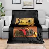 Vintage Race Car Halloween Pumpkin Retro Racing Throw Blanket - Wonder Print Shop