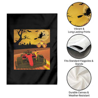 Vintage Race Car Halloween Pumpkin Retro Racing Garden Flag - Wonder Print Shop