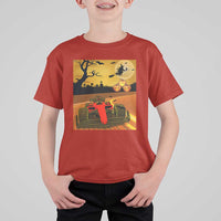 Vintage Race Car Halloween Pumpkin Retro Racing T Shirt For Kid - Wonder Print Shop
