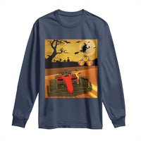 Vintage Race Car Halloween Pumpkin Retro Racing Long Sleeve Shirt - Wonder Print Shop