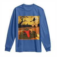 Vintage Race Car Halloween Pumpkin Retro Racing Long Sleeve Shirt - Wonder Print Shop