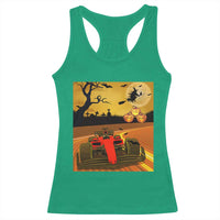 Vintage Race Car Halloween Pumpkin Retro Racing Racerback Tank Top - Wonder Print Shop