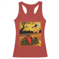 Vintage Race Car Halloween Pumpkin Retro Racing Racerback Tank Top - Wonder Print Shop