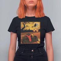 Vintage Race Car Halloween Pumpkin Retro Racing T Shirt For Women - Wonder Print Shop
