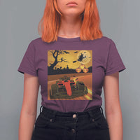 Vintage Race Car Halloween Pumpkin Retro Racing T Shirt For Women - Wonder Print Shop