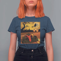 Vintage Race Car Halloween Pumpkin Retro Racing T Shirt For Women - Wonder Print Shop