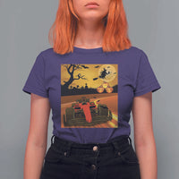 Vintage Race Car Halloween Pumpkin Retro Racing T Shirt For Women - Wonder Print Shop