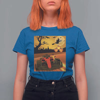 Vintage Race Car Halloween Pumpkin Retro Racing T Shirt For Women - Wonder Print Shop