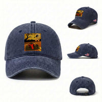 Vintage Race Car Halloween Pumpkin Retro Racing Washed Cotton Baseball Cap