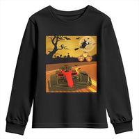 Vintage Race Car Halloween Pumpkin Retro Racing Youth Sweatshirt - Wonder Print Shop