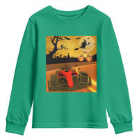 Vintage Race Car Halloween Pumpkin Retro Racing Youth Sweatshirt - Wonder Print Shop