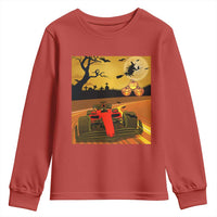 Vintage Race Car Halloween Pumpkin Retro Racing Youth Sweatshirt - Wonder Print Shop