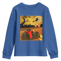 Vintage Race Car Halloween Pumpkin Retro Racing Youth Sweatshirt - Wonder Print Shop