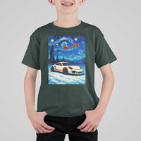 Racing Sports Car T Shirt For Kid Porsche 911 Starry Night Racing Silhouette - Wonder Print Shop