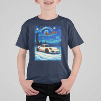 Racing Sports Car T Shirt For Kid Porsche 911 Starry Night Racing Silhouette - Wonder Print Shop