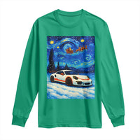 Racing Sports Car Long Sleeve Shirt Porsche 911 Starry Night Racing Silhouette - Wonder Print Shop