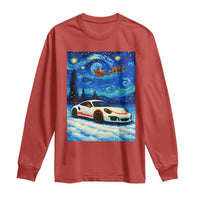 Racing Sports Car Long Sleeve Shirt Porsche 911 Starry Night Racing Silhouette - Wonder Print Shop
