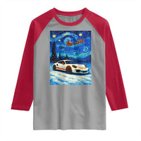 Racing Sports Car Raglan Shirt Porsche 911 Starry Night Racing Silhouette - Wonder Print Shop