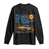 Racing Sports Long Sleeve Shirt Starry Night 911 Silhouette Halloween - Wonder Print Shop
