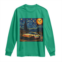 Racing Sports Long Sleeve Shirt Starry Night 911 Silhouette Halloween - Wonder Print Shop