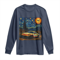 Racing Sports Long Sleeve Shirt Starry Night 911 Silhouette Halloween - Wonder Print Shop