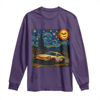 Racing Sports Long Sleeve Shirt Starry Night 911 Silhouette Halloween - Wonder Print Shop