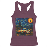 Racing Sports Racerback Tank Top Starry Night 911 Silhouette Halloween - Wonder Print Shop