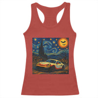 Racing Sports Racerback Tank Top Starry Night 911 Silhouette Halloween - Wonder Print Shop
