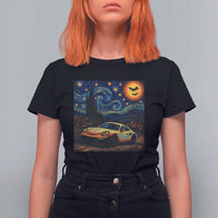 Racing Sports T Shirt For Women Starry Night 911 Silhouette Halloween - Wonder Print Shop