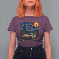 Racing Sports T Shirt For Women Starry Night 911 Silhouette Halloween - Wonder Print Shop