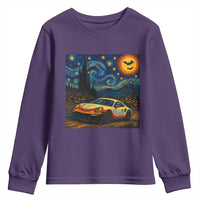 Racing Sports Youth Sweatshirt Starry Night 911 Silhouette Halloween - Wonder Print Shop