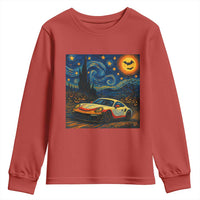 Racing Sports Youth Sweatshirt Starry Night 911 Silhouette Halloween - Wonder Print Shop