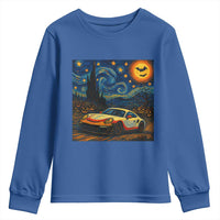 Racing Sports Youth Sweatshirt Starry Night 911 Silhouette Halloween - Wonder Print Shop