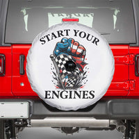 Checkered American Flag Racing Spare Tire Cover Start Your Engines Race Car - Wonder Print Shop