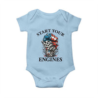 Checkered American Flag Racing Baby Onesie Start Your Engines Race Car - Wonder Print Shop