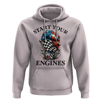 Checkered American Flag Racing Hoodie Start Your Engines Race Car - Wonder Print Shop