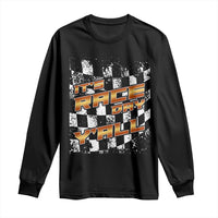 Racing Checkered Flag Long Sleeve Shirt It Is Race Day Y'all Dirt Track - Wonder Print Shop