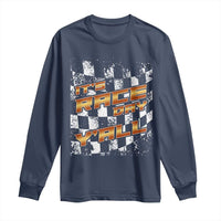 Racing Checkered Flag Long Sleeve Shirt It Is Race Day Y'all Dirt Track - Wonder Print Shop