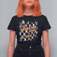 Racing Checkered Flag T Shirt For Women It Is Race Day Y'all Dirt Track - Wonder Print Shop