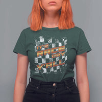 Racing Checkered Flag T Shirt For Women It Is Race Day Y'all Dirt Track - Wonder Print Shop