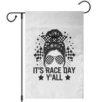 Racing Checkered Flag Messy Bun Race Day Garden Flag - Wonder Print Shop