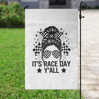 Racing Checkered Flag Messy Bun Race Day Garden Flag - Wonder Print Shop