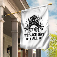 Racing Checkered Flag Messy Bun Race Day Garden Flag - Wonder Print Shop