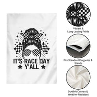 Racing Checkered Flag Messy Bun Race Day Garden Flag - Wonder Print Shop