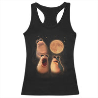 Marcus The Worm Meme Racerback Tank Top Funny Howling At Moon - Wonder Print Shop