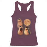 Marcus The Worm Meme Racerback Tank Top Funny Howling At Moon - Wonder Print Shop