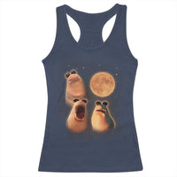 Marcus The Worm Meme Racerback Tank Top Funny Howling At Moon - Wonder Print Shop
