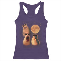Marcus The Worm Meme Racerback Tank Top Funny Howling At Moon - Wonder Print Shop